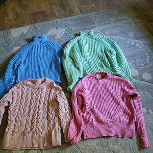 H&M Women's Sweaters in Blue, Green, Pink